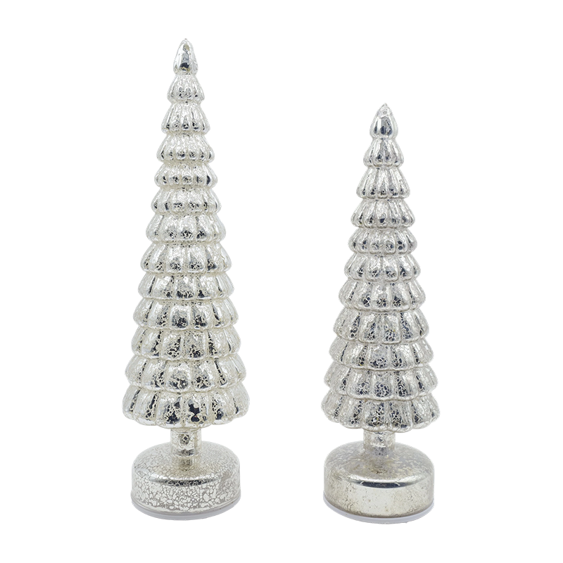 10 × 38 และ 10 × 33 ซม. LED Light Up หมุนคริสต์มาสแก้วเครื่องประดับโต๊ะต้นไม้
