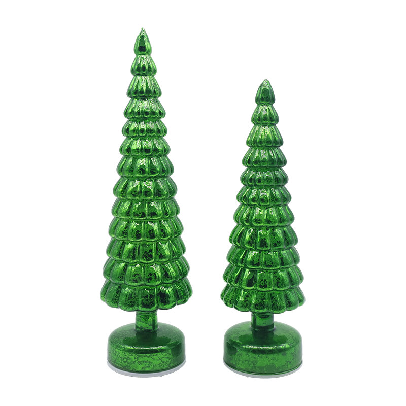 10 × 38 และ 10 × 33 ซม. LED Light Up หมุนคริสต์มาสแก้วเครื่องประดับโต๊ะต้นไม้