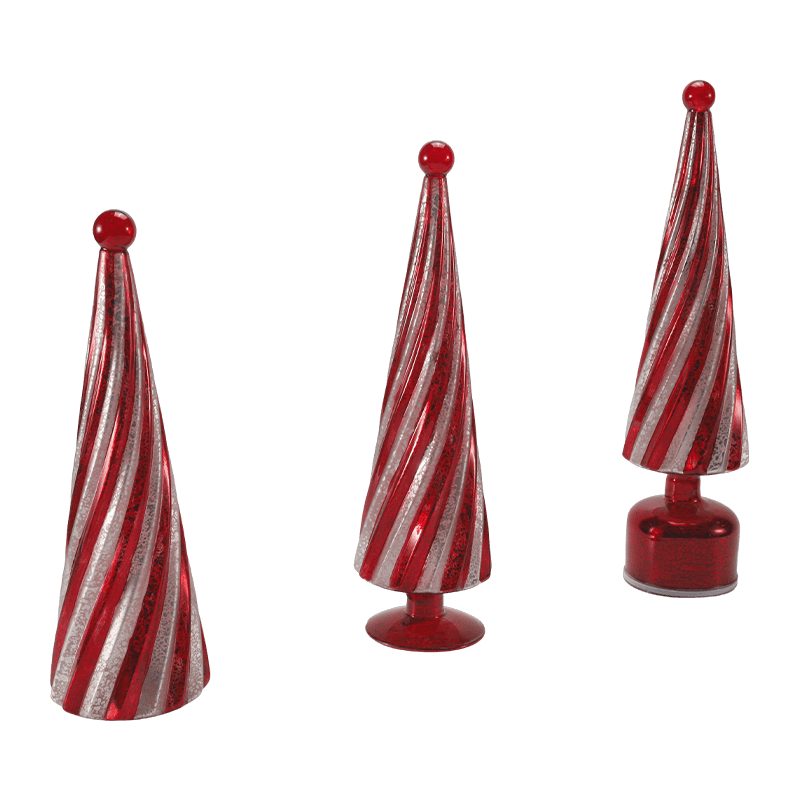 10*20 ซม. และ 10*25 ซม. และ 10*30 ซม. แก้วปรอทวินเทจ Swirl ต้นคริสต์มาส