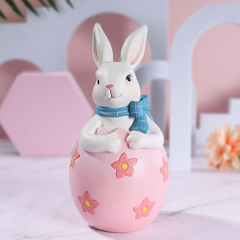 8*16 ซม.เรซิ่น Easter Bunny Figurine ตกแต่งชุด