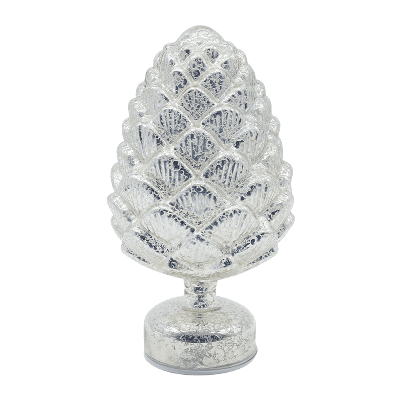 15×28 ซม. และ 11×22 ซม. Pinecone คริสต์มาสกระจกหมุน LED ตกแต่งโต๊ะ